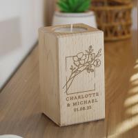 Personalised Floral Bouquet Wooden Tealight Holder Extra Image 2 Preview